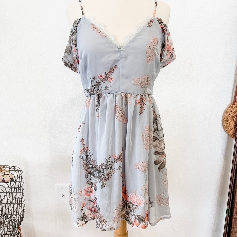 Lulu’s cold shoulder floral dress